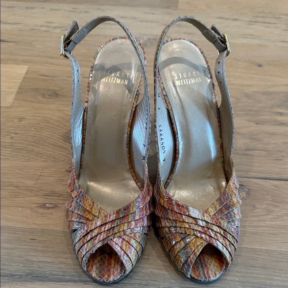 Stuart Weitzman Multicolor Slingback Heels